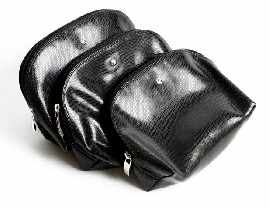 Appraisal: Three Mont Blanc black leather toiletry bags with palladium plated