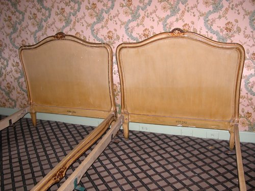 Appraisal: Title Pair of Polychromed Twin Beds in the Louis XV-style