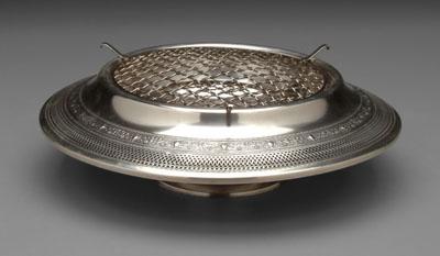 Appraisal: Sterling footed center bowl round with openwork urn and ribbon