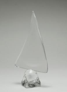 Appraisal: Daum Crystal Art Glass Sailboat Mid Vintage s large Daum