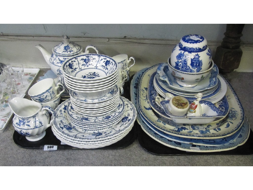 Appraisal: Two trays of blue and white ceramics - Johnson Bros