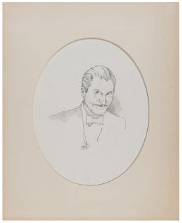 Appraisal: Pencil Portrait of Dai Vernon Circa Original sketch of Vernon