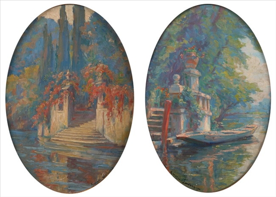 Appraisal: GEORGE AUGUSTE LAVERGNE French - STONE RIVER STEPS TWO WORKS