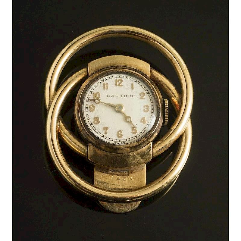 Appraisal: Cartier Lapel Watch Julia Morgan k gold Cartier lapel watch