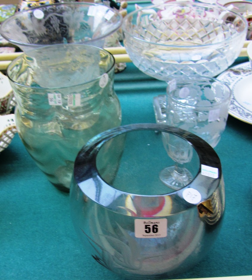 Appraisal: A quantity of glass ware including an engraved goblet a