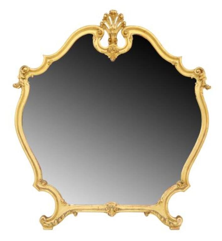 Appraisal: Italian Louis XV style giltwood mirror early th c having