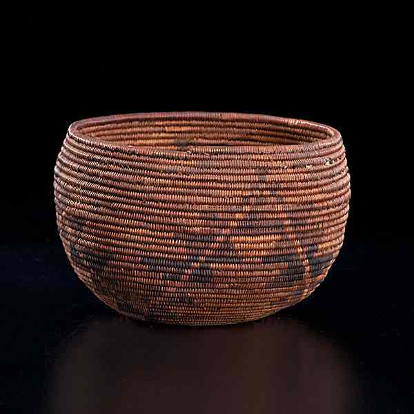 Appraisal: Pomo Basket decorated with stepped triangles creating a larger triangular