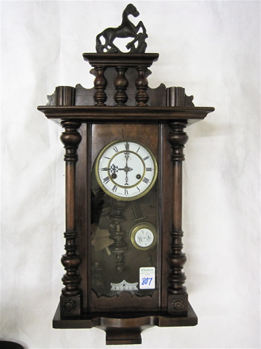 Appraisal: GERMAN WALNUT CASED R A WALL CLOCK Carlowitz Co Hamburg