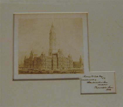 Appraisal: piece Original Photograph Signed Albumen print view of Philadelphia's City