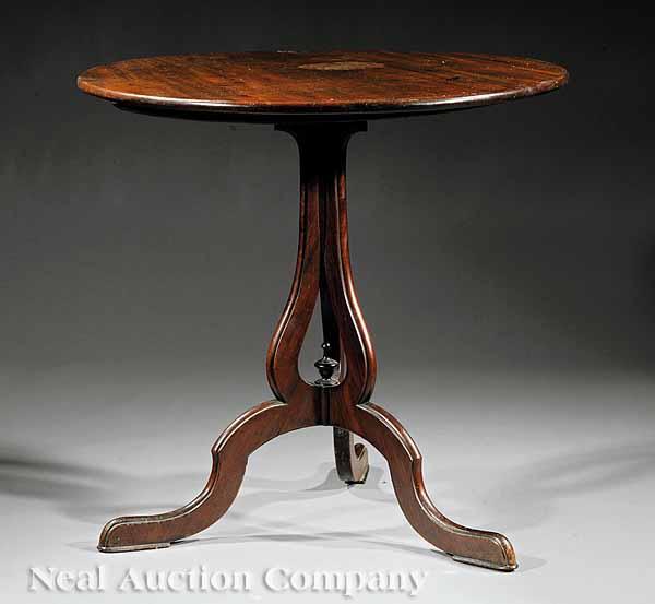 Appraisal: A William IV Mahogany Tilt-Top Tea Table c - circular