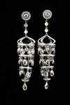 Appraisal: EARRINGS - Platinum and diamond handmade chandelier earrings Top is