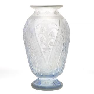 Appraisal: Monumental Daum Nancy acid cut back glass vase Monumental Daum