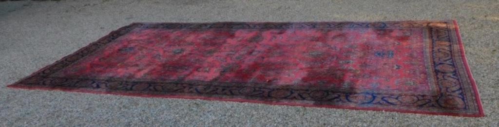 Appraisal: PALACE SIZE KASHAN RUG ' X ' REDfield floral urns