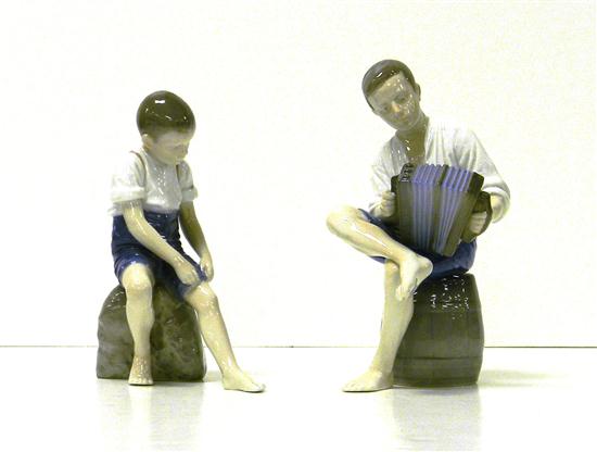 Appraisal: Two Bing and Grondahl figures including ''Boy on Stone'' B