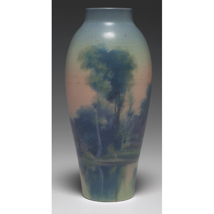 Appraisal: Good Rookwood vase covered in a good Vellum glaze with