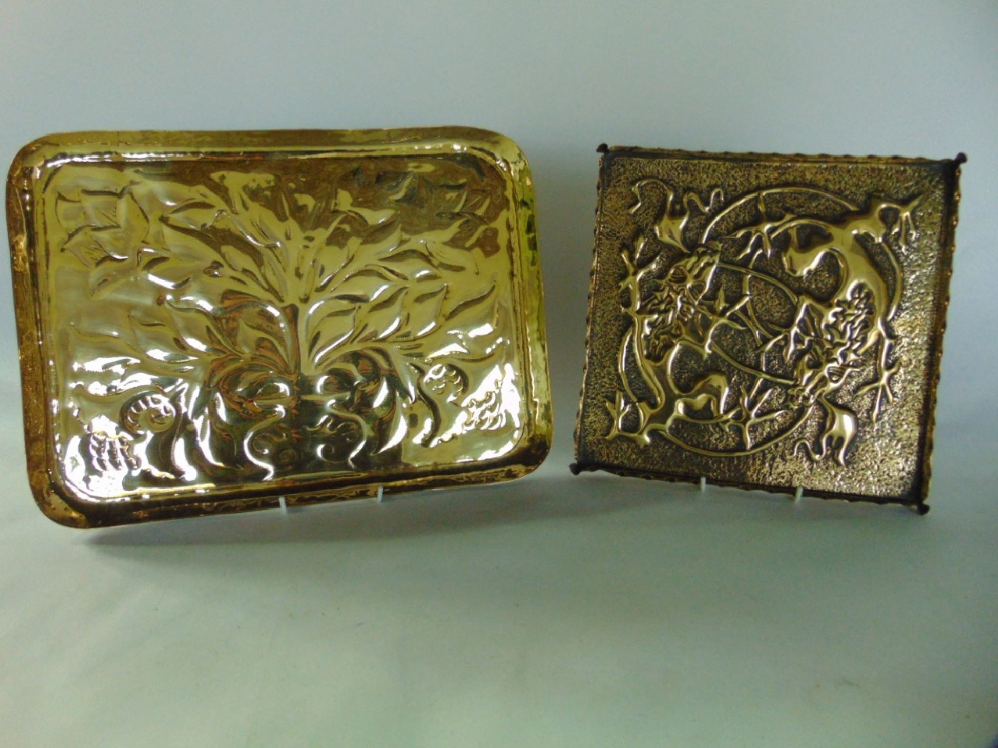 Appraisal: A late th century early th century polished brass tray