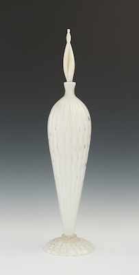 Appraisal: A Large Murano Glass Decanter With Stopper The Bullicante vase