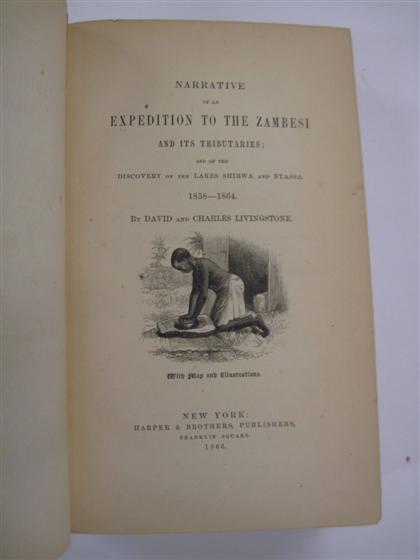 Appraisal: vol Livingstone David Charles Narrative of an Expedition to the