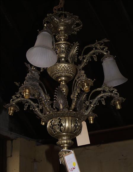 Appraisal: A Victorian brass electrolier with two tiers of fittings sold