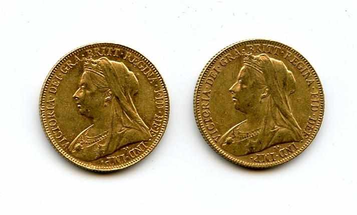 Appraisal: Australia Victoria Sovereigns -P KM- Both coins are lightly circulated