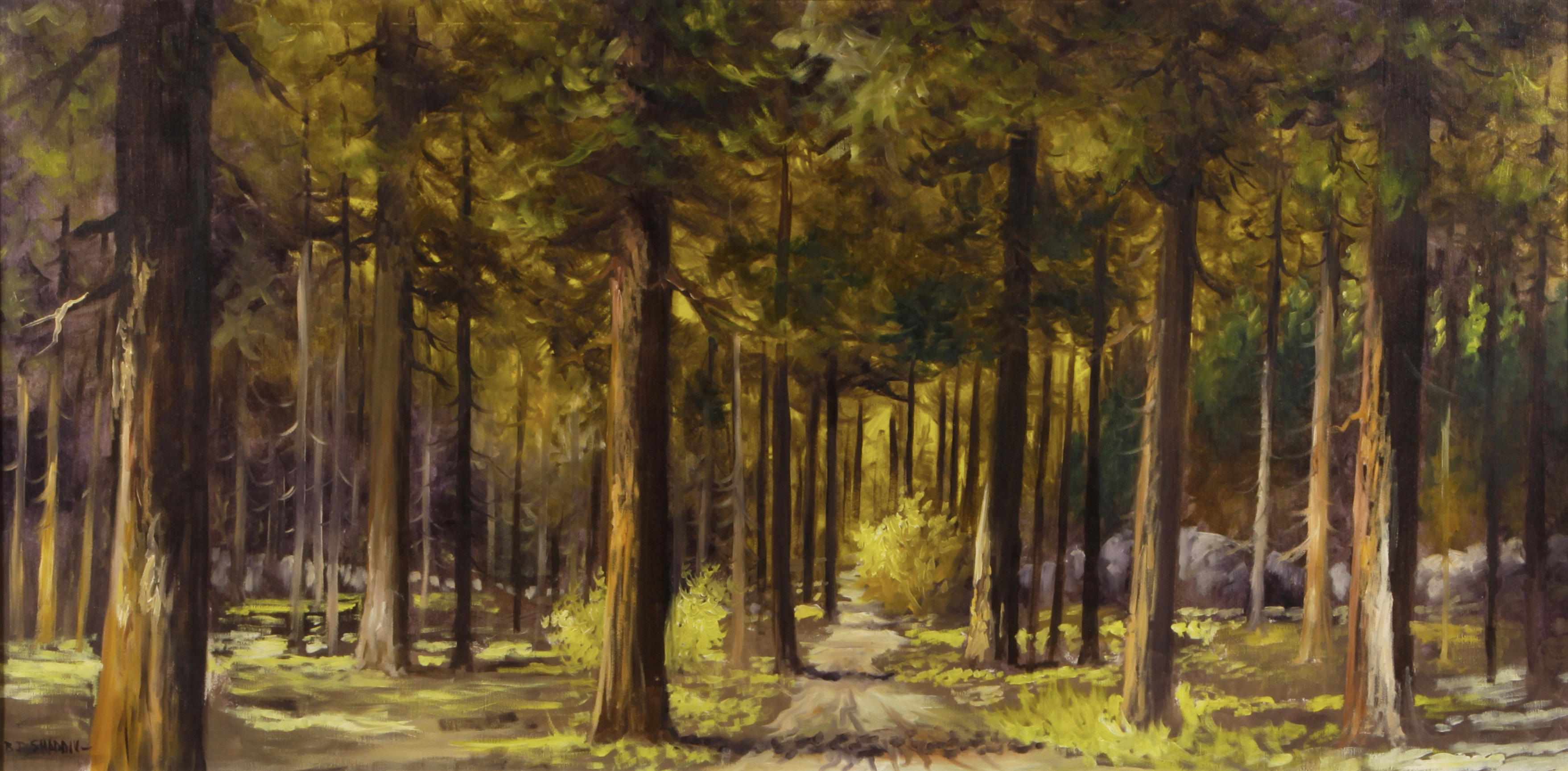 Appraisal: Bill Shaddix American born Path through a forest signed 'B