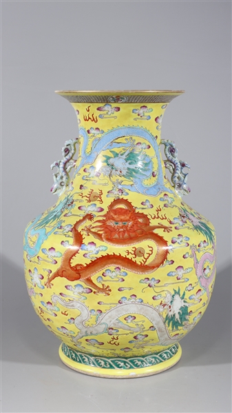 Appraisal: Large and elaborate Chinese famille rose enameled porcelain vase with