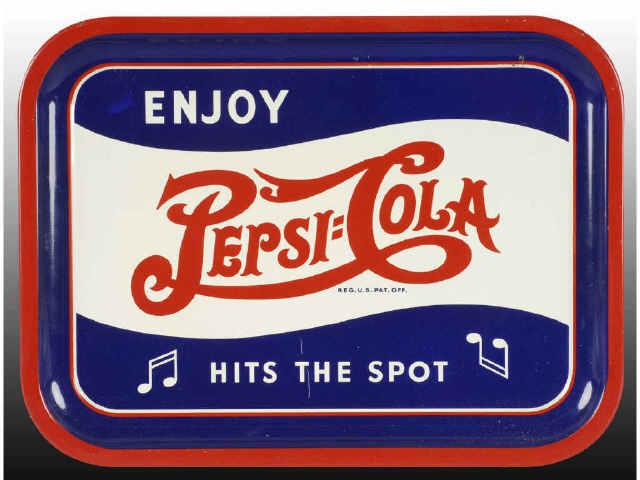 Appraisal: Lot of Pepsi-Cola Tray and Repro Disc Description s Few