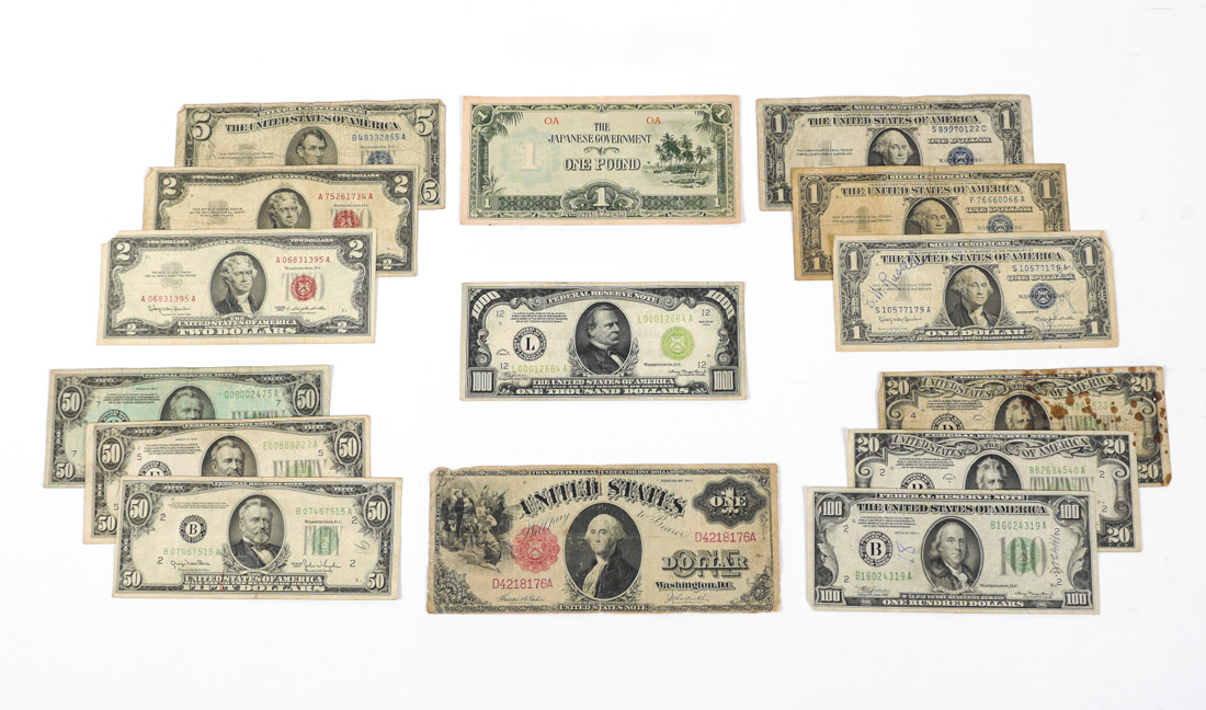 Appraisal: US BILL MORE PAPER CURRENCY Ungraded collection of currency to