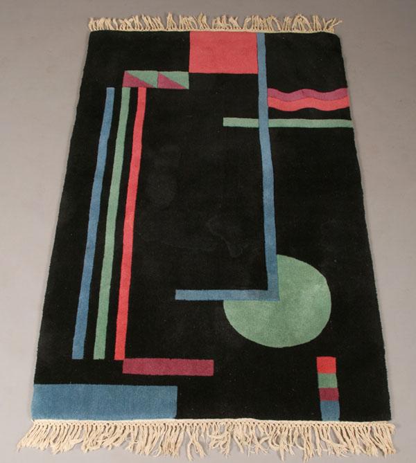 Appraisal: Vintage Modern Art Deco wool pile kaleidoscope rug L x