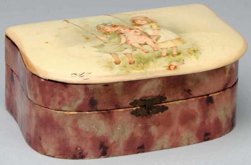 Appraisal: Celluloid Sewing Box Description Circa late s to early s