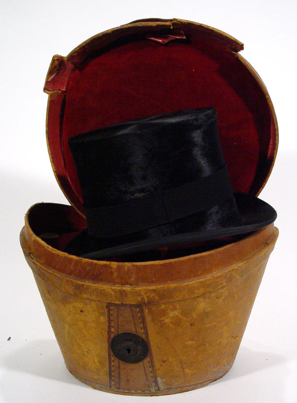 Appraisal: Dunn and Co moleskin gent's top hat in velvet lined