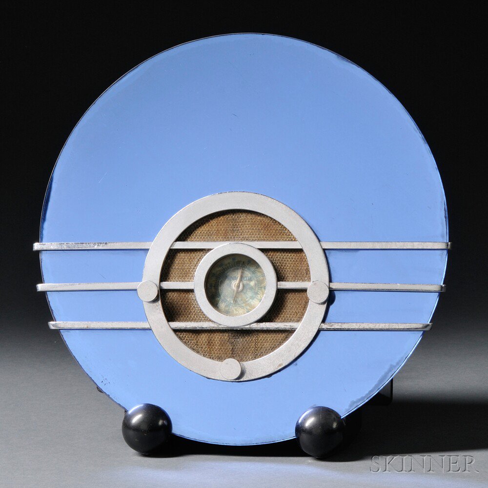 Appraisal: Walter Dorwin Teague Bluebird Radio Glass metal wood electrical components