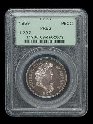 Appraisal: Proof pattern half dollar JUDD- PCGS slabbed and graded PR-