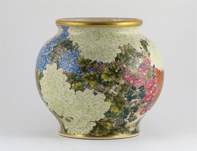 Appraisal: A Japanese Satsuma ovoid vase the surface with a millefleur