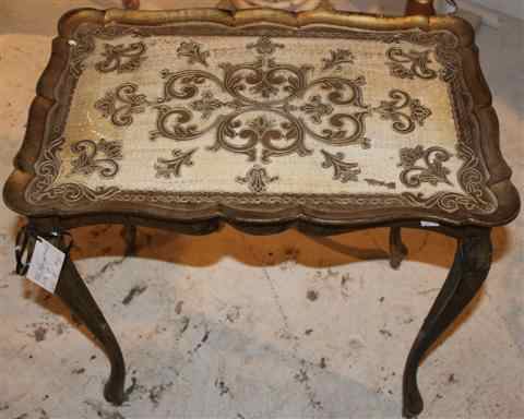 Appraisal: VENETIAN STYLE PAINTED AND PARCEL GILT SIDE TABLE with rectangular