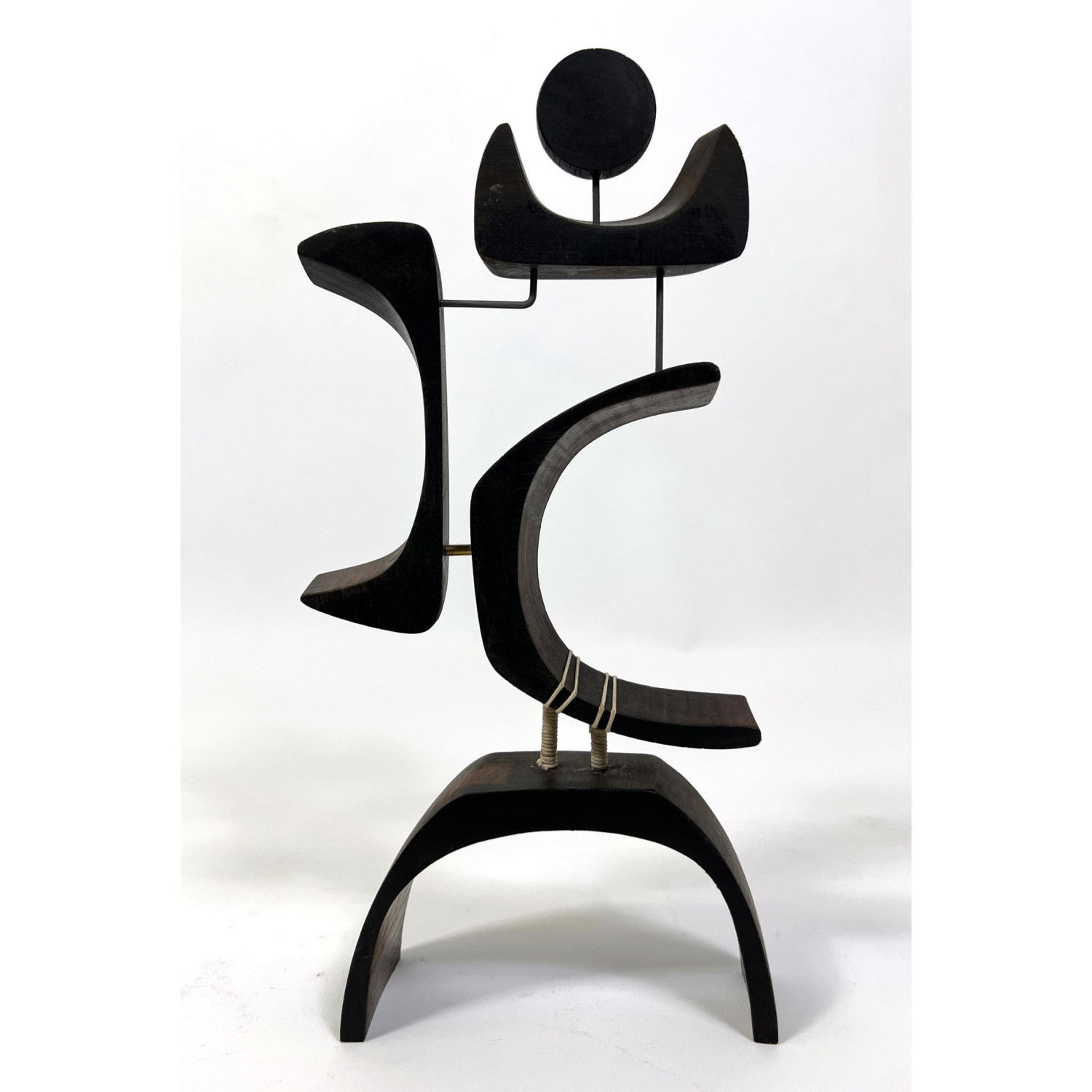 Appraisal: ADAM HENDERSON Modernist Mixed Media Sculpture Organic Wood Elements with