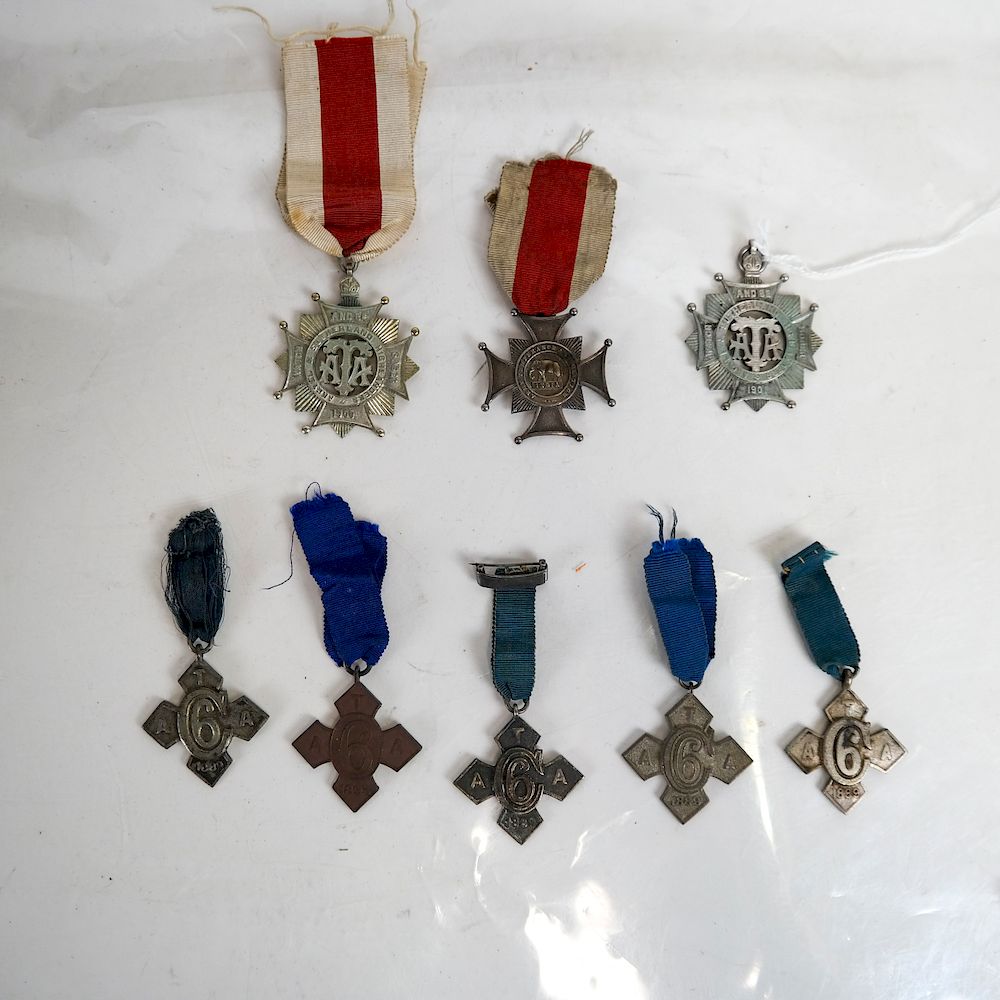 Appraisal: Eight Temperance Medals Six Months Home military together with a