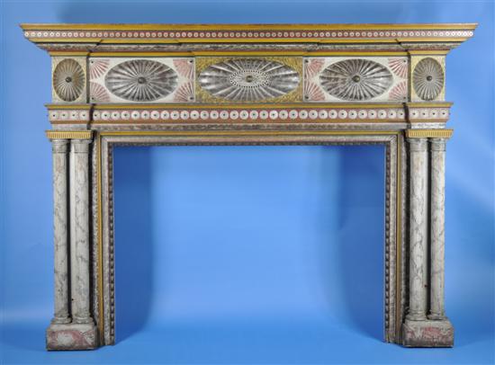 Appraisal: Important Painted Virginia Folk Art Mantel Early th Century Paint