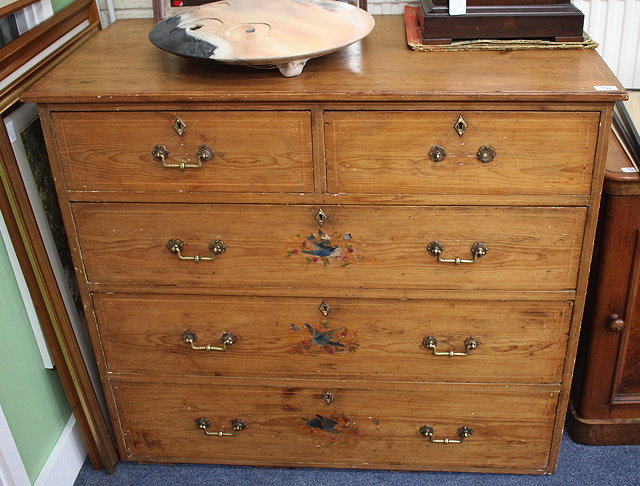 Appraisal: A VICTORIAN PAINTED PINE CHEST OF TWO SHORT AND THREE