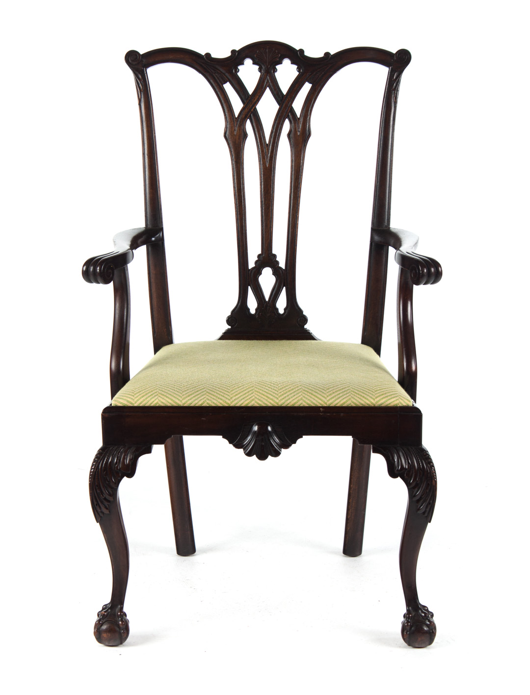 Appraisal: Chippendale style carved mahogany armchair late th early th century