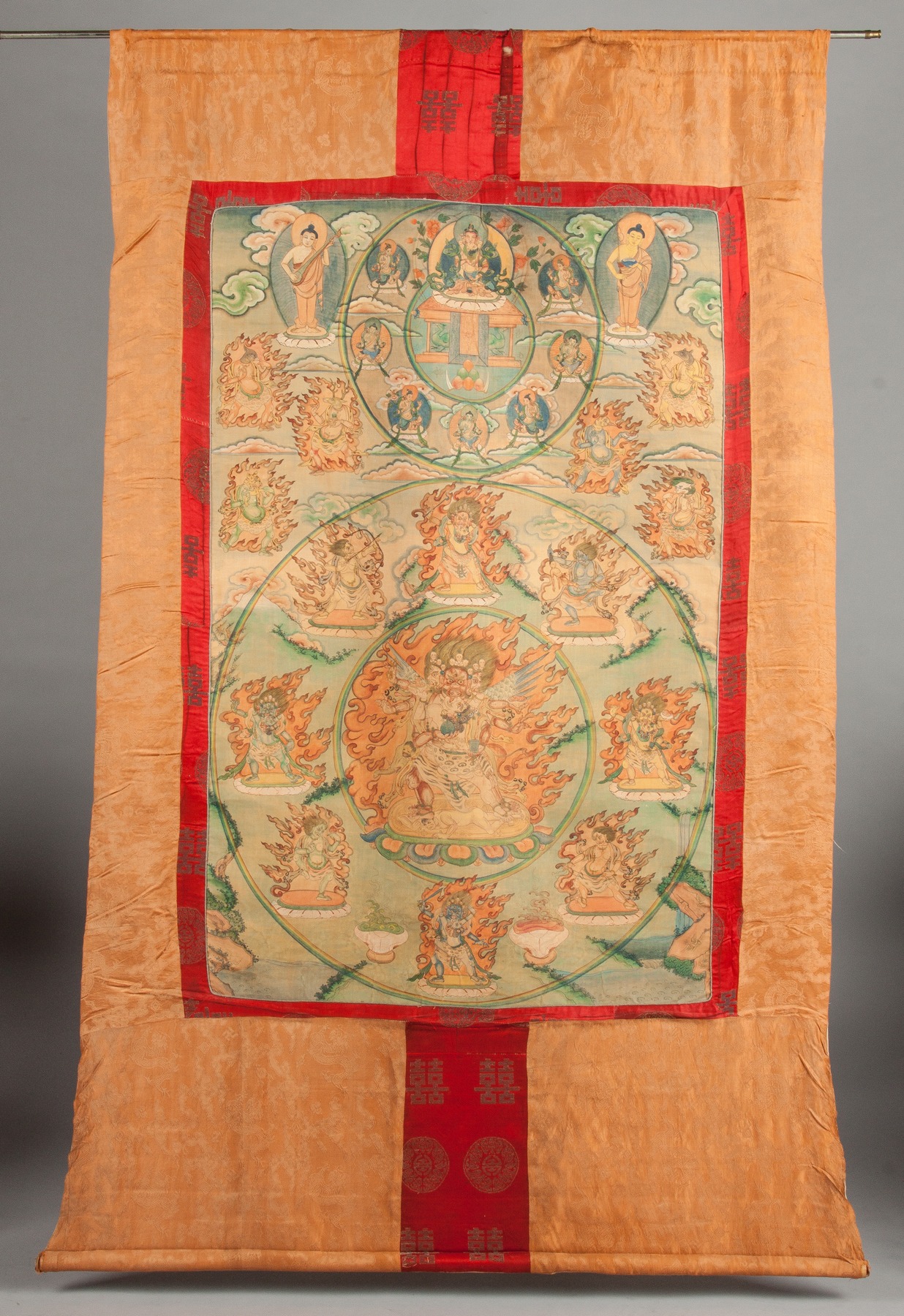 Appraisal: Tibetan Thanka th cent or earlier Sgn on reverse