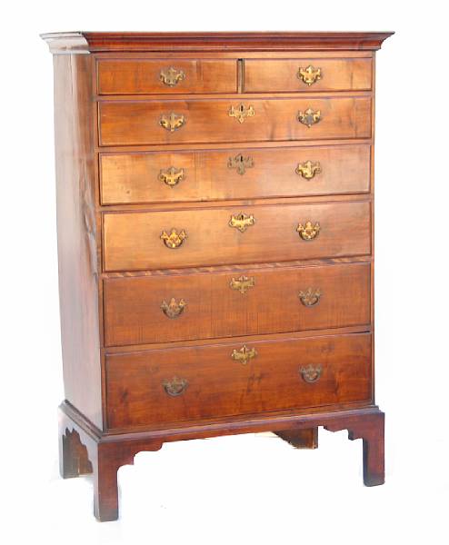 Appraisal: A Chippendale high chest of drawers late th century re-finished