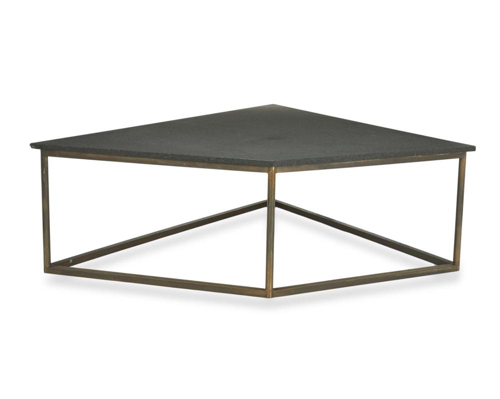 Appraisal: A geometric stone coffee table by Martyn Lawrence Bullard st