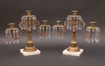 Appraisal: A Lovely Pair of Bronze Candelabra th th Century A