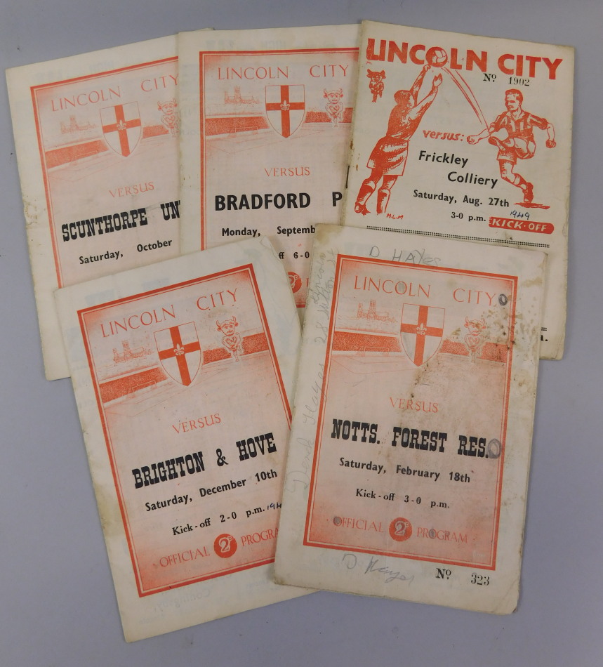 Appraisal: A collection of Lincoln City football programmes for the years