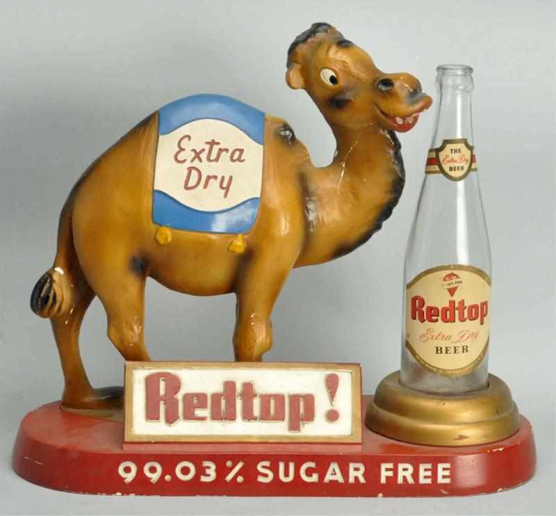 Appraisal: Plaster Redtop Extra Dry Camel Advertising Figure s Original finish