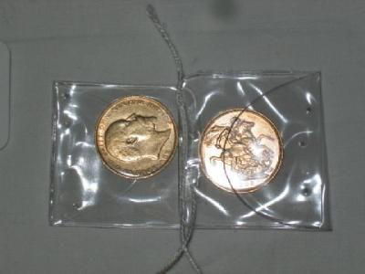 Appraisal: TWO EDWARD VII GOLD SOVEREIGNS and