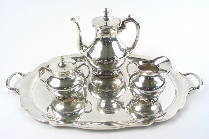 Appraisal: A THREE PIECE STERLING SILVER COFFEE SET on a complementary