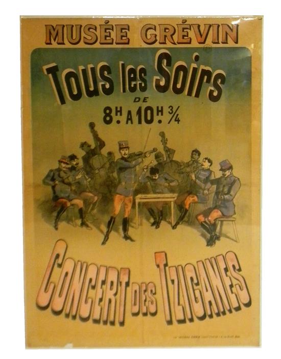 Appraisal: Late th C French color lithograph concert poster advertising Mus