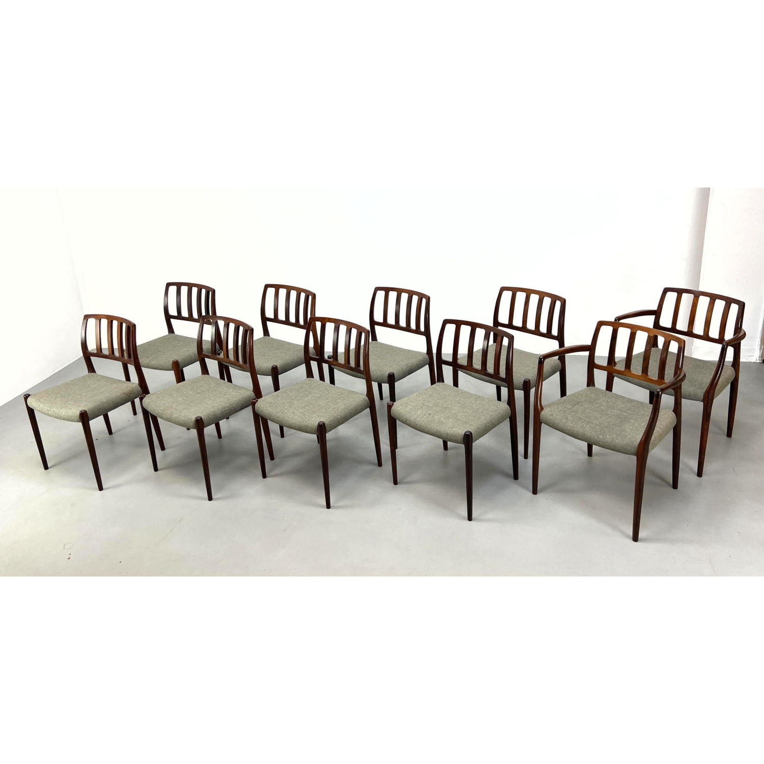 Appraisal: Set J L MOLLER Rosewood Dining Chairs Danish Modern Two